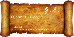 Gyeszli Alda névjegykártya